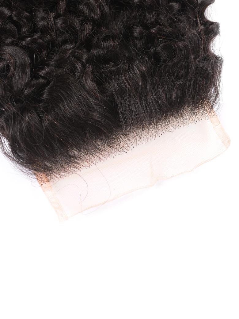 Natural Color Brown Balayage Jerry Curly 4x4 Free Part Lace Closure