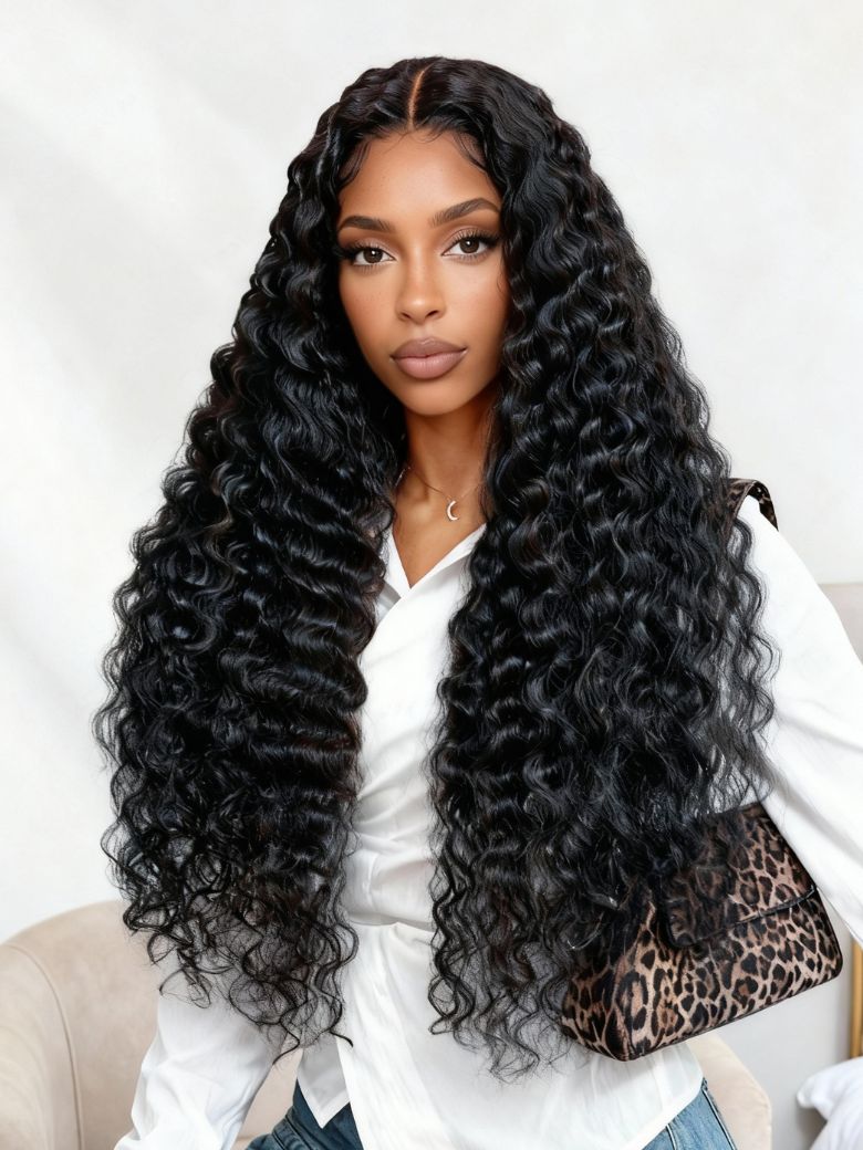 13x4 Pre-Everything? Lace Frontal Chestnut Brown Water Wave Glueless Drawstring Wig