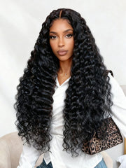 13x4 Pre-Everything? Lace Frontal Chestnut Brown Water Wave Glueless Drawstring Wig