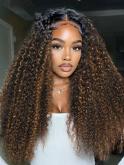 EasiContour? V Part Minimal Glueless Curly Glueless Wig With Invisi Drawstring 100% Human Hair 150% Density