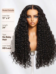 7x5 Bye-Bye Knots? & 13x4 HD Lace Pull & Go Glueless Water Wave Grip Wig With Secure Silicone Strips and Drawstring With Baby Hair