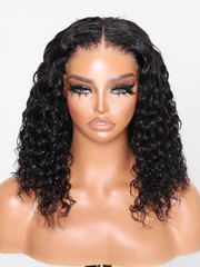 Bye Bye Knots 7x5 Pre Cut Lace Bouncy Water Wave Glueless Bob Wig 150% Density