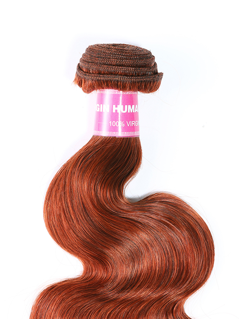 Hair #350 Color Virgin Hair Weave Ginger Hair 1 Piece Hair Bundle Body Wave Straight