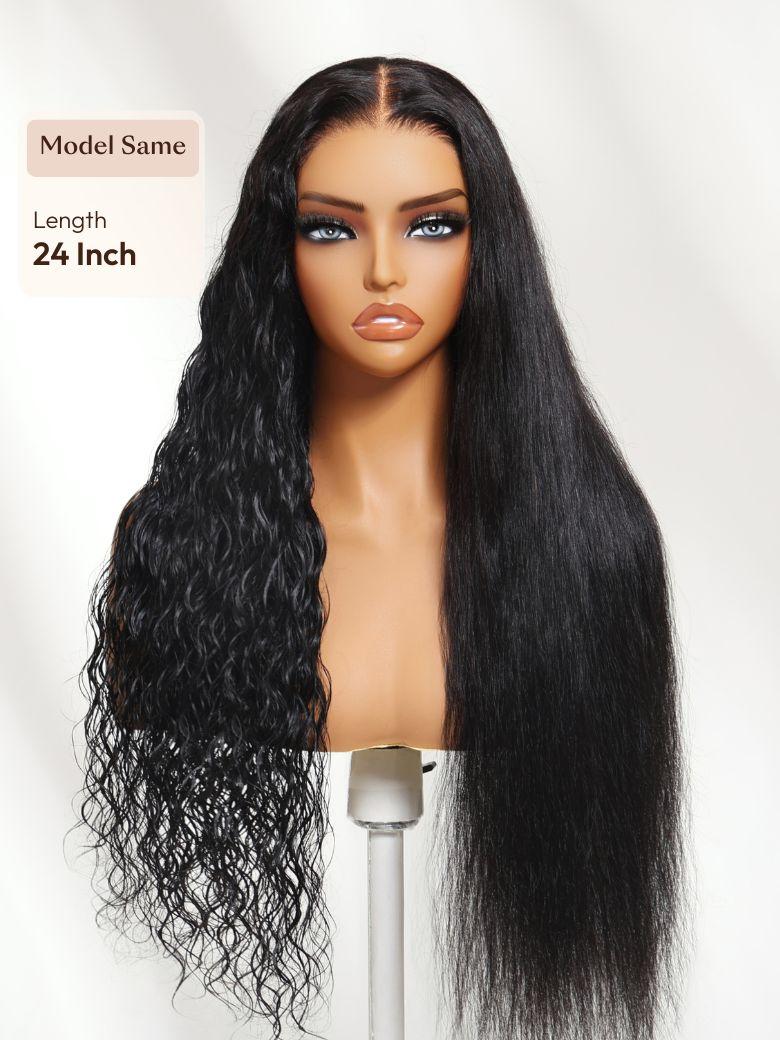 Bye Bye Slip? Wet and Wavy 2-in-1 Straight to Water Wave Human Hair Wig WIith Invisi Drawstring