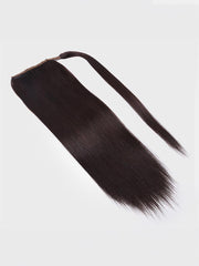 Clip In Ponytail Off Black Straight Human Hair Extension