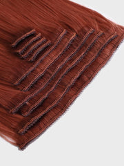 Vibrant Red Human Hair Clip In Extension