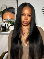 Glueless EasiContour V Part 150% Density Glueless Yaki Wig