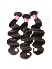 Hair Peruvian Body Wave HD Lace Closure With 3pcs Human Hair Weave