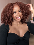 Petaluxe 13x4 Lace Front Reddish Brown Bouncy Kinky Curly Bob Wig