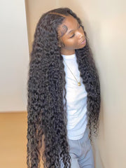 Hair Latest Fabulous Charming Middle Part Water Wave Lace Front Wigs 100% Human Hair