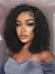 13x4 Pre-Everything? Lace Frontal Black Side Part Jerry Curly Wig