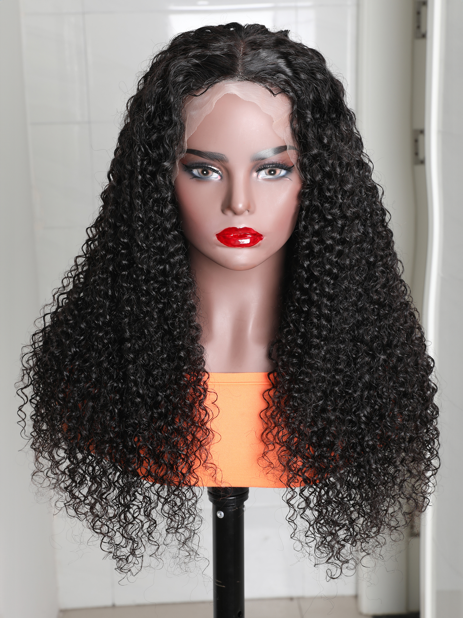 Glueless 250% Density Curly 13x4 HD Transparent Lace Frontal Wigs