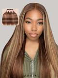 Petaluxe Colored Balayage Highlights Hair Weave Straight Virgin Hair 4 Bundles TL412