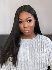 5x5 HD Invisible Lace Closure With 3Pcs Straight Human Hair Bundles