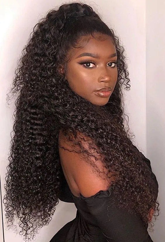 [$109=24"] 13x4 Pre-Everything Lace Frontal Wig Kinky Curly Wig With Bleached Invisible Knots 180% Density