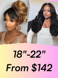 Petaluxe 18"-22" 13x4 Pre Everything Lace Wig: Black to Cappuccino Ombre | Natural Black