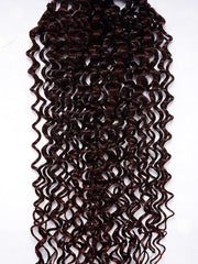 Red Brown Jerry Curl Remy Human Hair 4x4 Free Part Closure