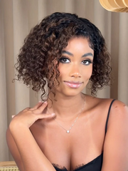 [Down to $59] 7x5 Drawstring Bye-Bye Knots Curly Wig With Babyhai& Short Curly Pre Side Part Bob Wig