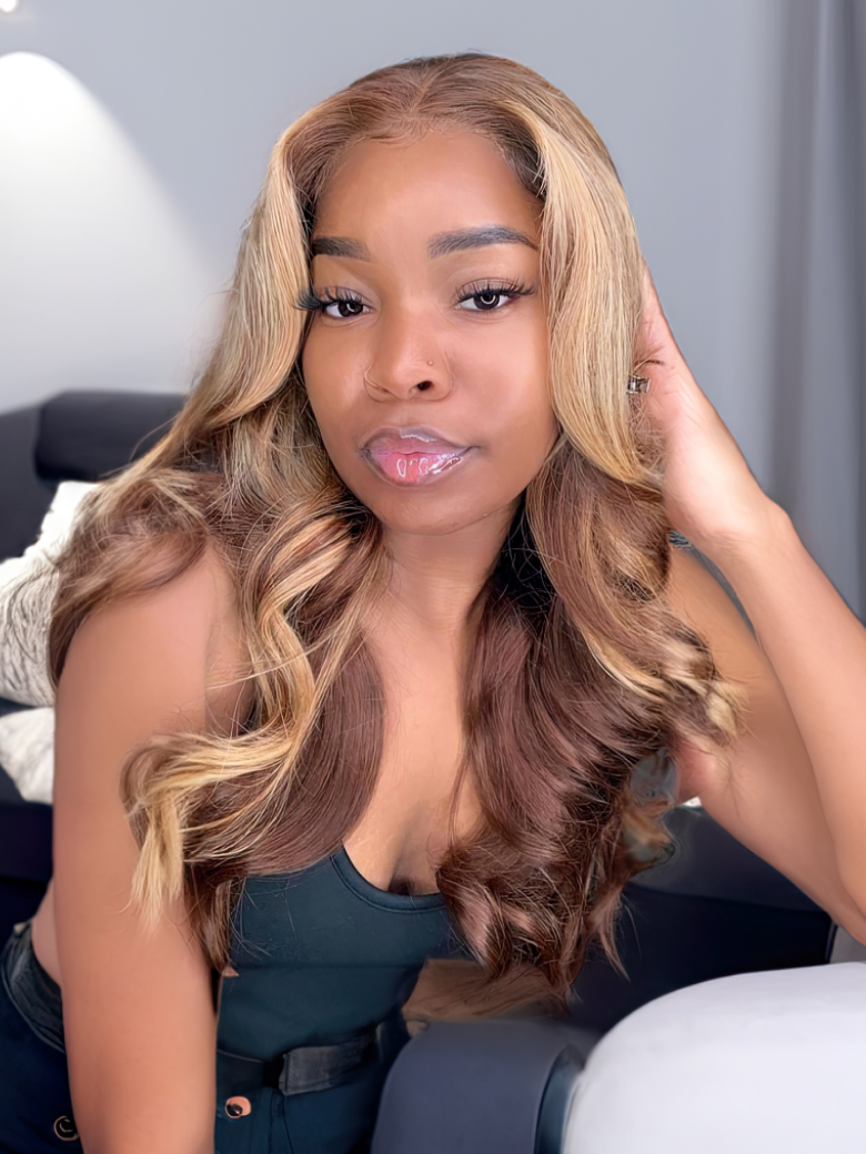 Highlight Honey Blonde 13x5 Lace Part Wig Body Wave Real Human Hair Wigs 150% Density Limited