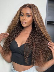 [All Inch $129] Bye-Bye Knots Wig 7x5 Glueless Lace Balayage Highlights Jerry Curly Wig 150% Density