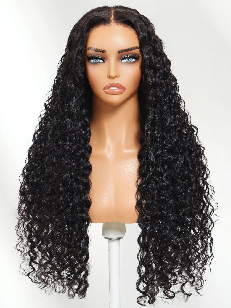 Bye-Bye Knots? 7x5 Lace Natural Black Defined Deep Wave Wig with Invisi Drawstring