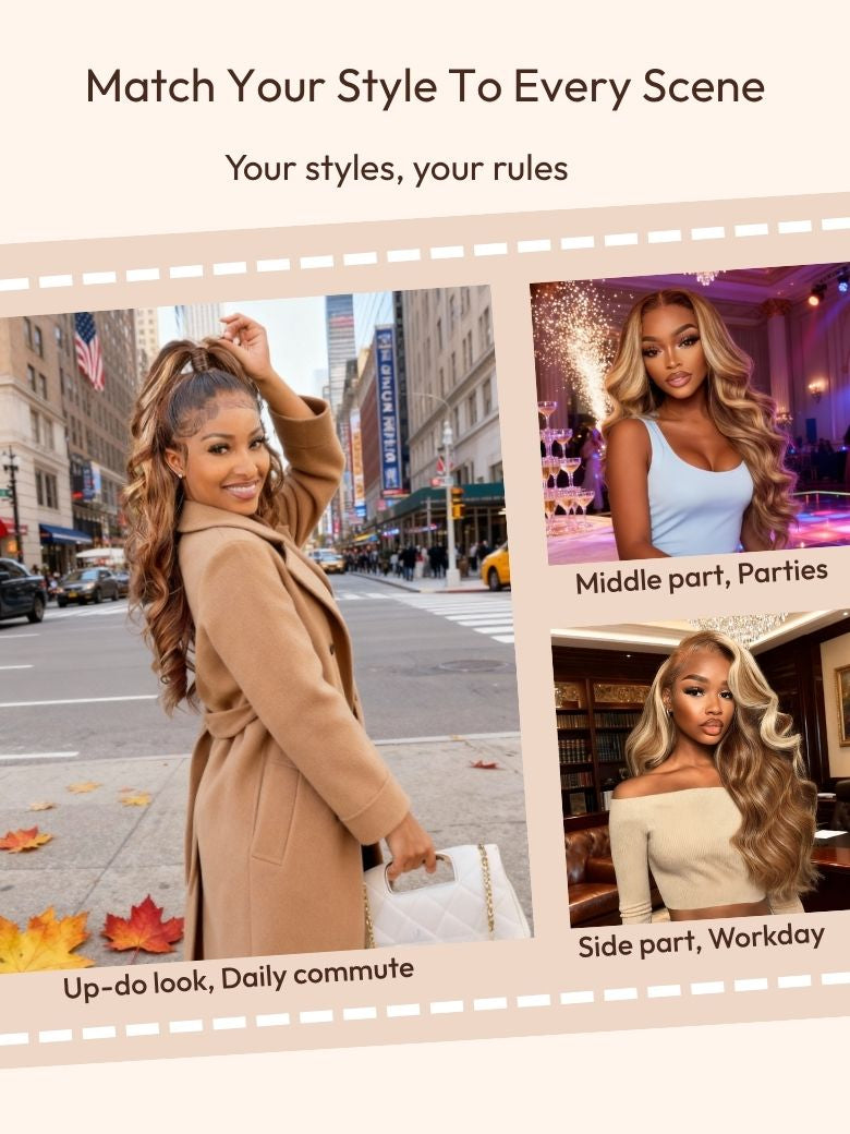 Bye-Bye Knots Wig Pre-Cut 7x5 Glueless Lace & 13x4 Pre Everything Honey Blonde Body Wave Wig