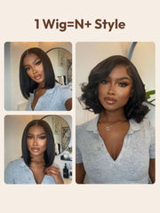 7x5 Bye Bye Knots? & 13x4 Pre-Everything? & 5x5 HD Lace Wig Glueless Lace Black Yaki Bob Bleached Knots Wig