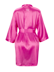 Exclusive Pink Silk Robe Intimate Lingerie Nightgown Sexy Nightwear (1 pc)