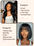 Petaluxe $129=2 Wigs | 16" Yaki V Part Wig and 8" Bob Wig with Bang