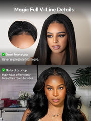 EasiContour? V Part Minimal Glueless Jerry Curly Glueless Wig With Invisi Drawstring