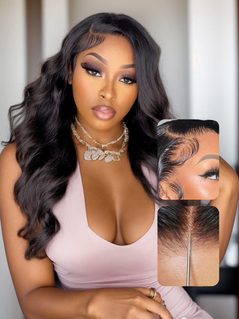 5x5 Pre Cut HD Lace Body Wave Wigs Put On And Go Glueless 0 Skill Needed 180% Density Undetectable HD Lace Wigs