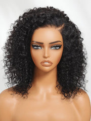 13x4 Pre-Everything? Lace Frontal Black Side Part Jerry Curly Wig