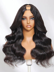 Pull & Go? U Part / EasiContour V Part Hair Wig? Natural Color Body Wave Wigs For Women