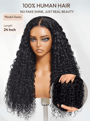 13x4 Pre-Everything? Lace Frontal Natural Black Water Wave Curly Wig
