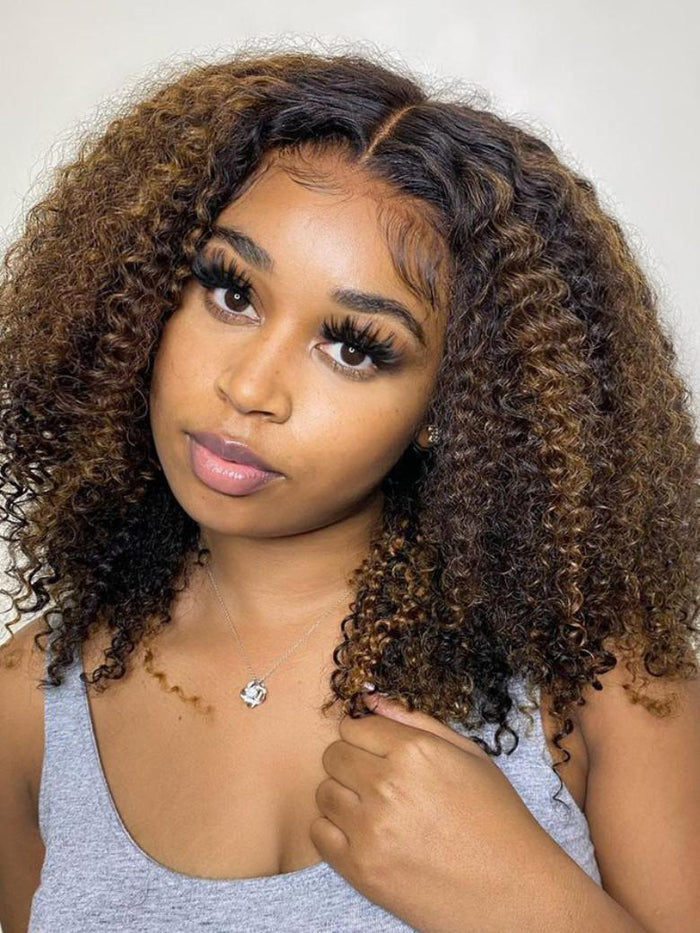 Petaluxe Bye-Bye Knots Wig 7x5 Lace Balayage Highlights Jerry Curly Wig