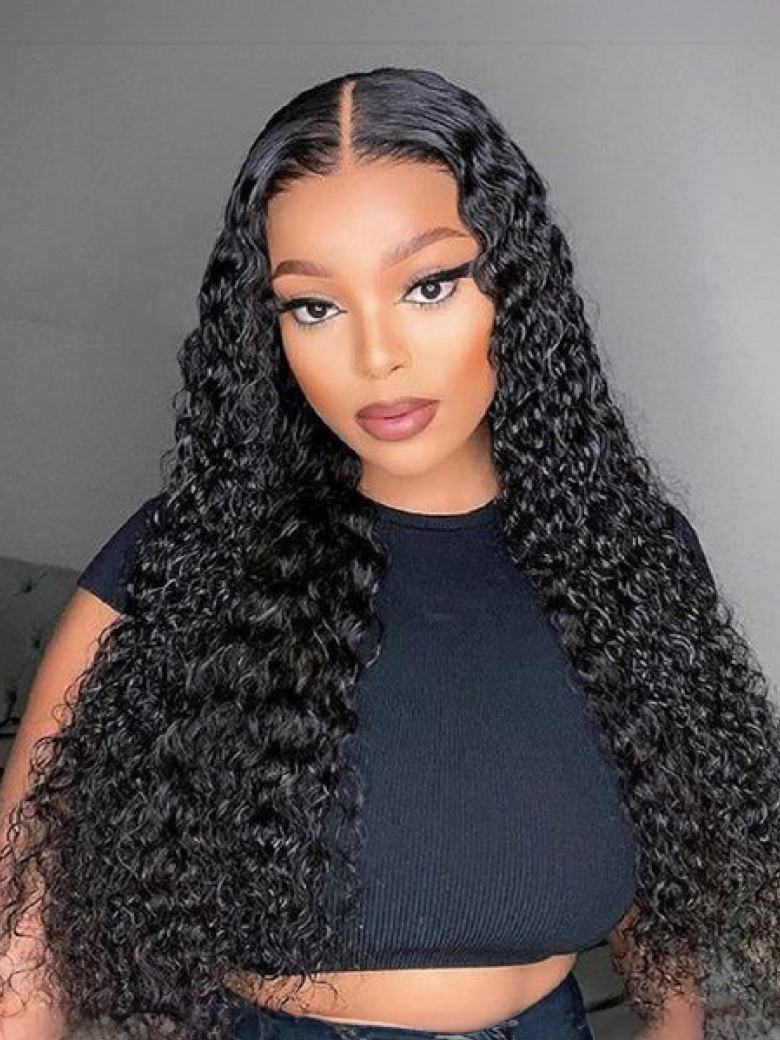 13x6 HD Lace Front Human Hair Curly 180 Density Wig