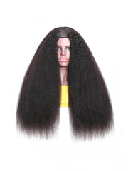 Beginner Friendly Kinky Straight Wig Natural Color Hair U Part Wig 150% Density