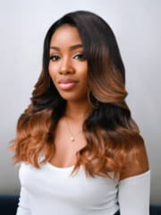 13x4 Lace Front Toasted Caramel Ombre Body Wave Wig With Dark Roots