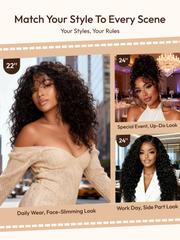 7x5 Bye-Bye Knots? & 13x4 HD Lace Put On And Go Glueless Water Wave Grip Wig With Secure Silicone Strips and Drawstring With Baby Hair