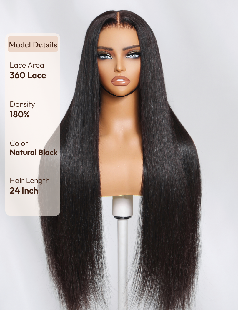 Straight Full Lace Human Hair Wigs 150% Density Remy Hair Wig