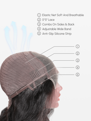[Plus+ Exclusive] Kinky Straight Hair Thinnest Glueless Invisible 5x5 HD Lace Wig 180% High Density Pre Plucked