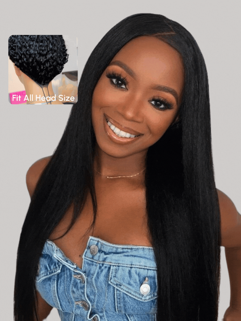 EasiContour V Part 150% Density Glueless Yaki Wig