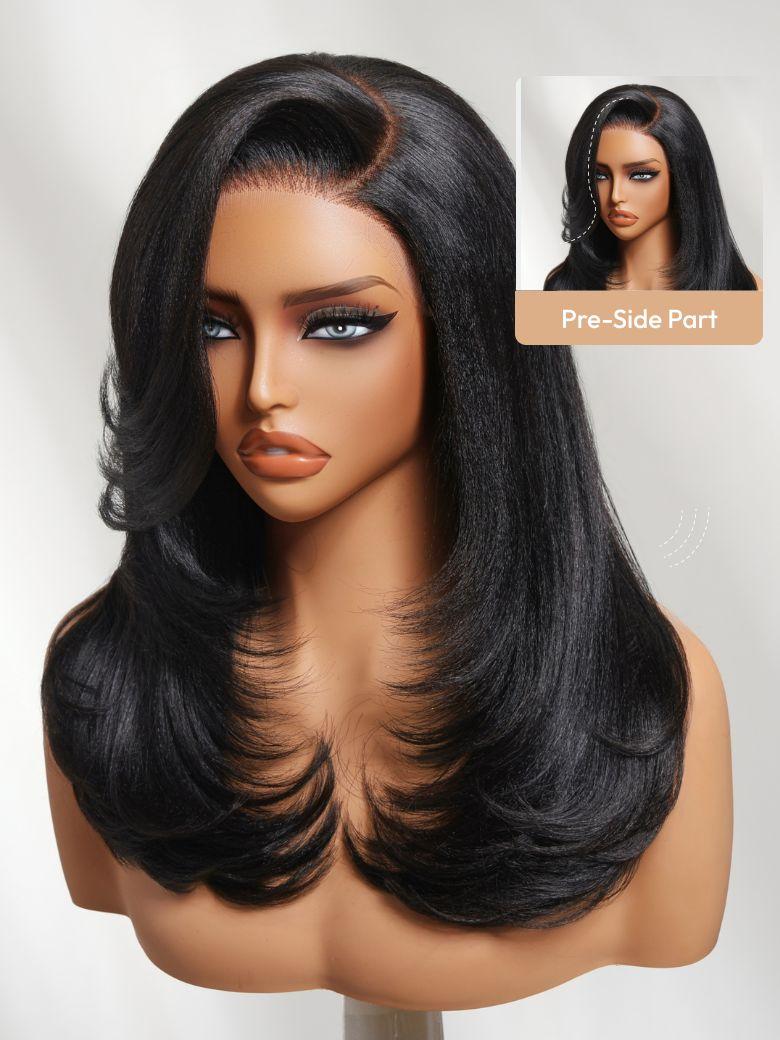 Bye-Bye Knots 7x5 Lace Brown With Blonde Piano Highlights Blunt Bob Wig with Dark Roots