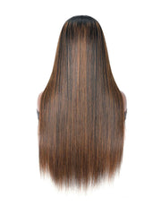 Glueless Straight V Part Wig Balayage Highlights Beginner Friendly Upgrade U Part Wig