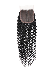 Jerry Curly Hair 4 Bundles with Upgrade T Part Closure Middle Part Virgin Hair for Women