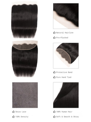 13x4 Lace Frontal With Body Wave Human Hair Bundle For Frontal Ponytail Style