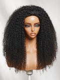 [ Price Drop ] Petaluxe Versatile 2-in-1 Black to Brown Ombre Turn-Around Kinky Curly Half Wig Glueless for Beginners