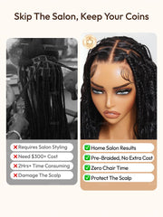 HD Real Scalp? Wig 13x4 Invisible Lace Frontal Loose Wave with Face Framing Curtain Bangs