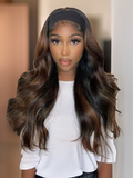 Petaluxe Tiktok Super Sale Bronde Balayage Highlight Ombre Body Wave Headband Wig