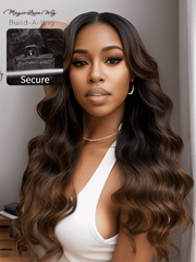 Game Changer Magic Lace Wig Black to Chestnut Brown Ombre Body Wave With Optional 7x5 Replaceable Lace Closure